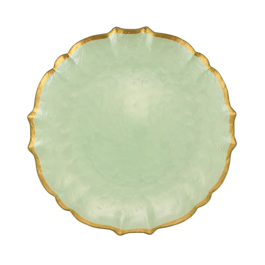 Baroque Glass Pistachio Dinner Plate