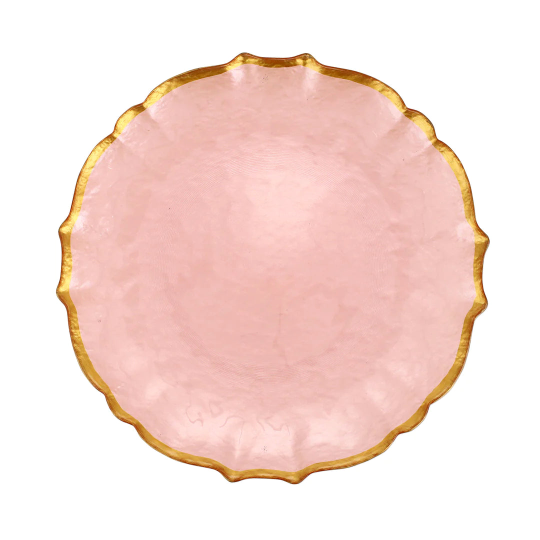 Baroque Glass Pink Dinner Plate