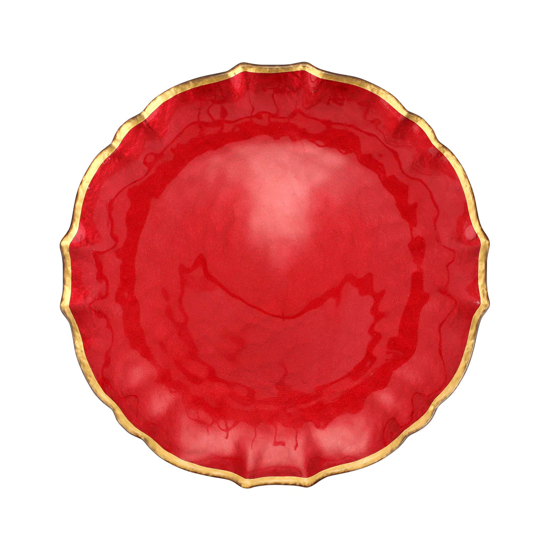 Baroque Glass Red Dinner Plate