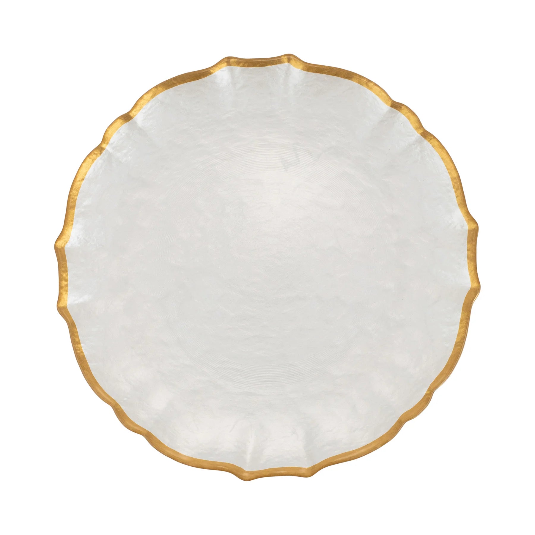 Baroque Glass White Dinner Plate