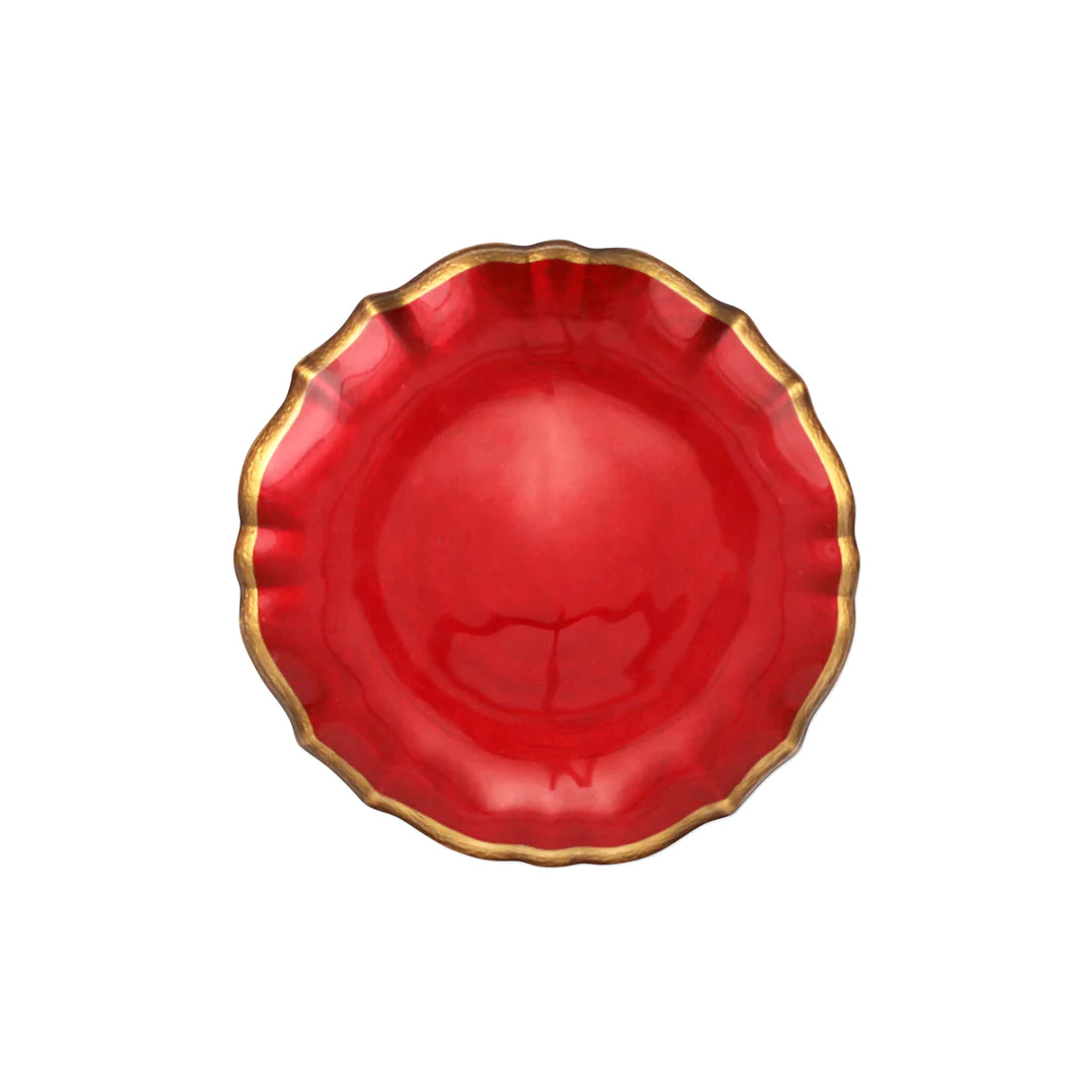Baroque Glass Red Cocktail Plate