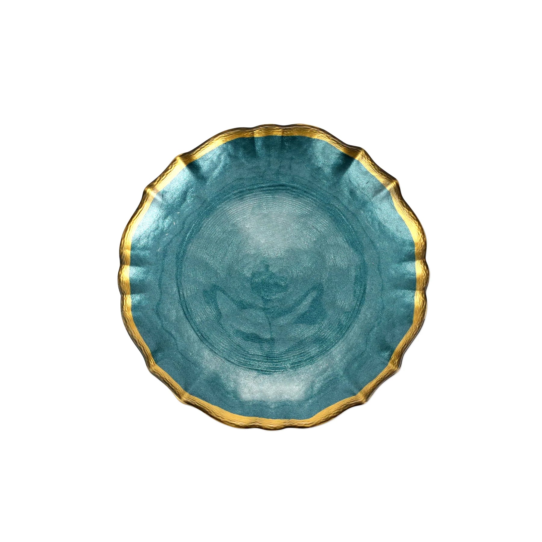 Baroque Glass Teal Cocktail Plate