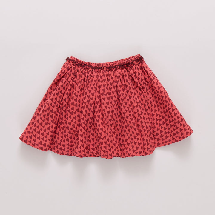 Girls Gianna Skirt - Red Mini Hearts