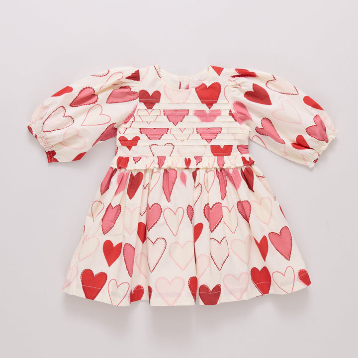 Girls Renee Dress - Gradient Hearts