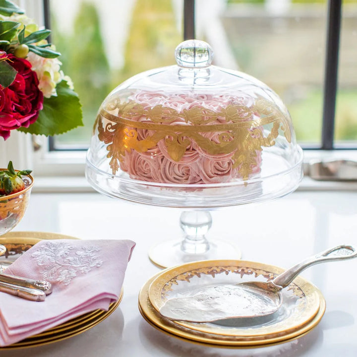 Vetro Gold Cake Stand with Dome