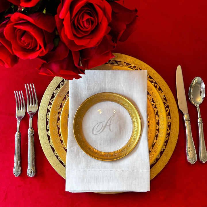 Vetro Gold Monogram Bread/Canapé Plate