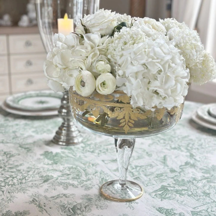 Vetro Gold Tall Footed Compote