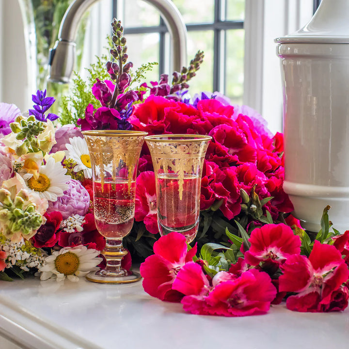 Vetro Gold Flute Glass