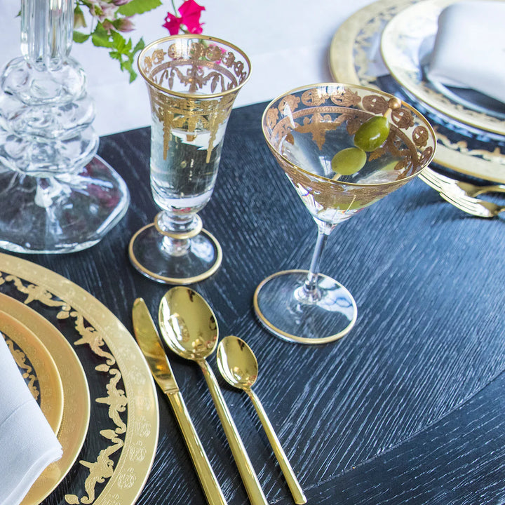 Vetro Gold Flute Glass