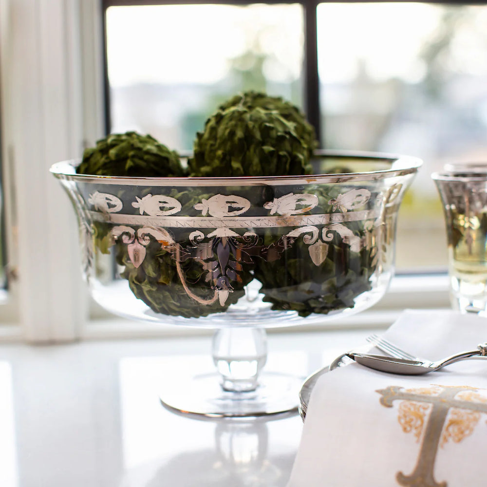 Vetro Platinum Large Footed Bowl