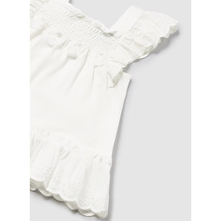 Natural Ruffled Loose Shirt