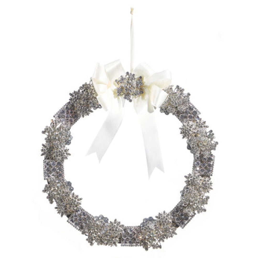 10.5" Vintage Wooden Brooch Wreath
