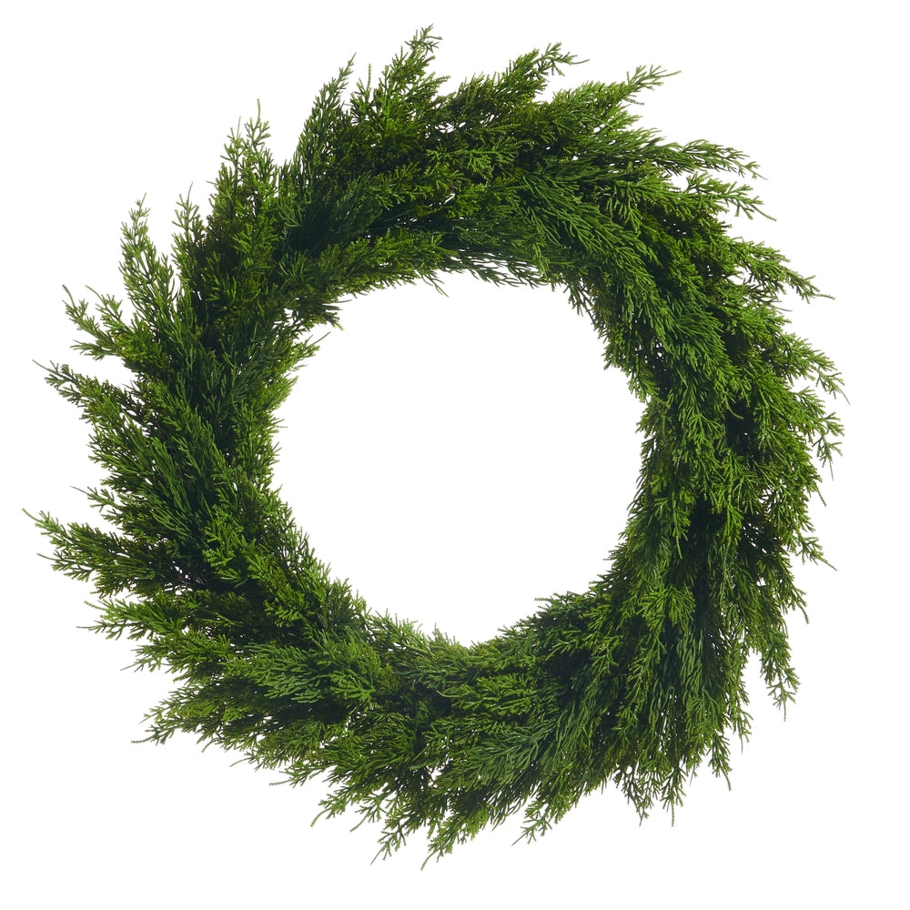 28" Fresh Green Cedar Wreath