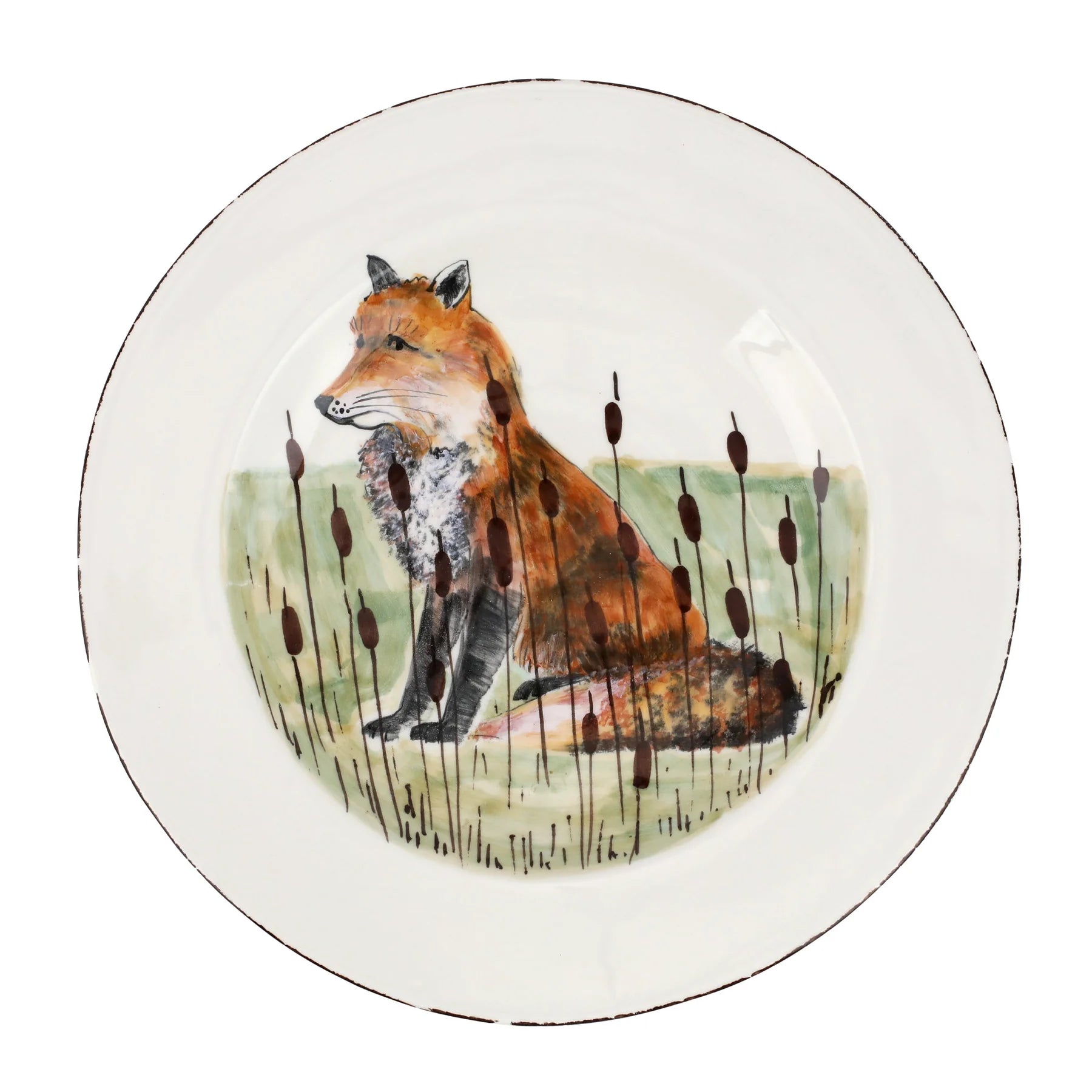 Wildlife Fox Rimmed Round Platter