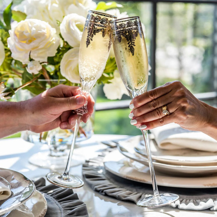 Vetro Platinum Wedding Flute Set