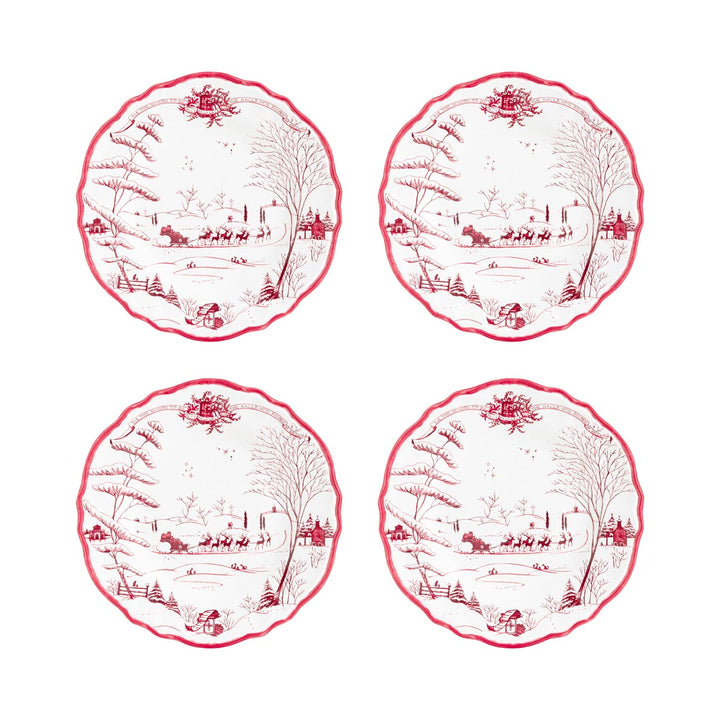 Country Estate Winter Frolic Melamine Dessert/Salad Plate - Set of 4