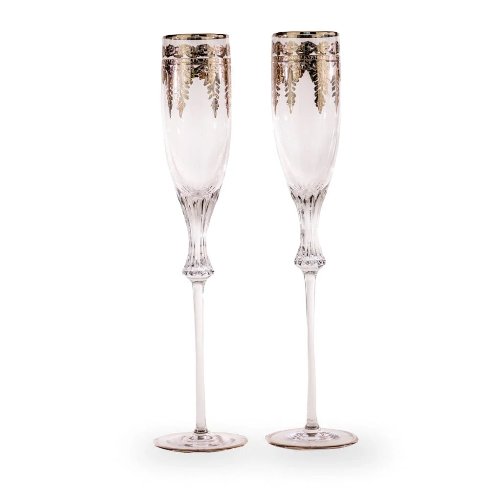 Vetro Platinum Wedding Flute Set