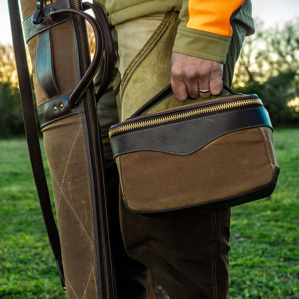 White Wing Waxed Canvas Shotgun Case