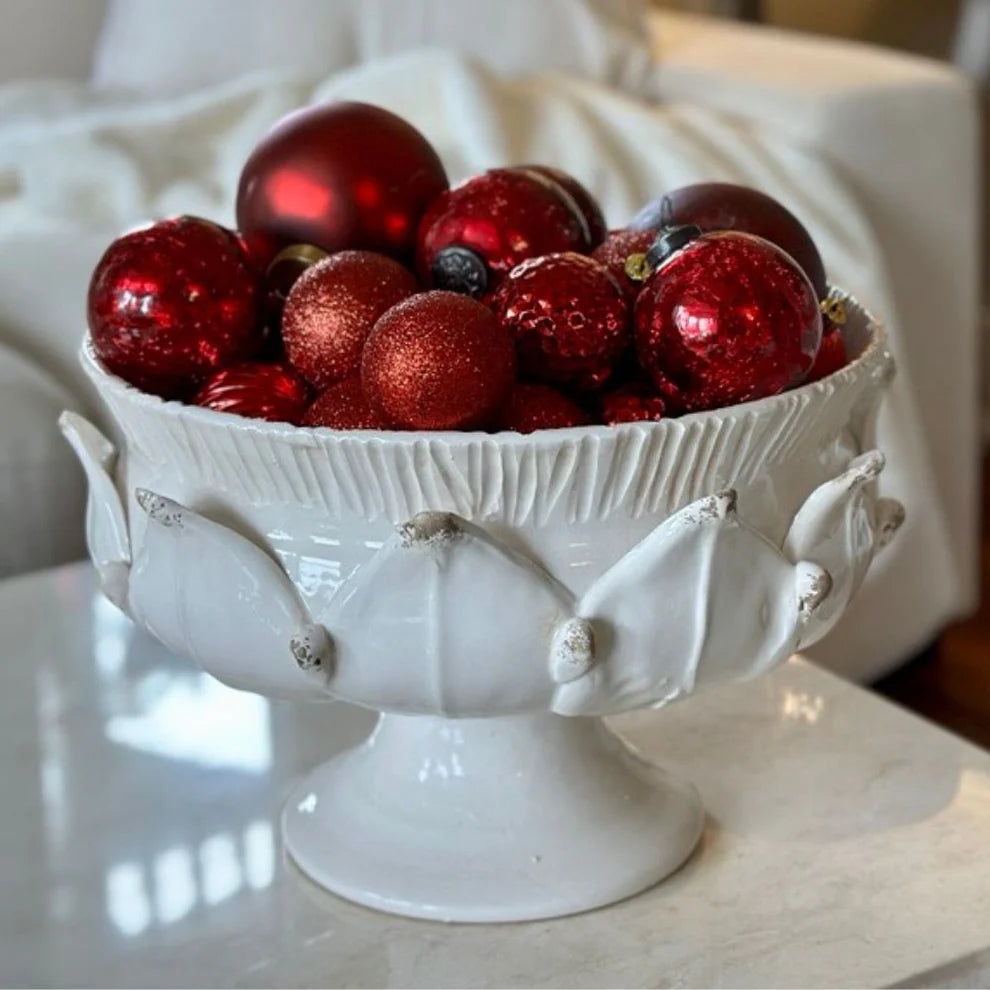 Scavo Harvest Pedestal Bowl - White