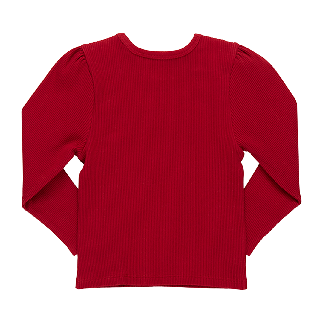 Girls Organic Camella Rib Top - Chili Pepper