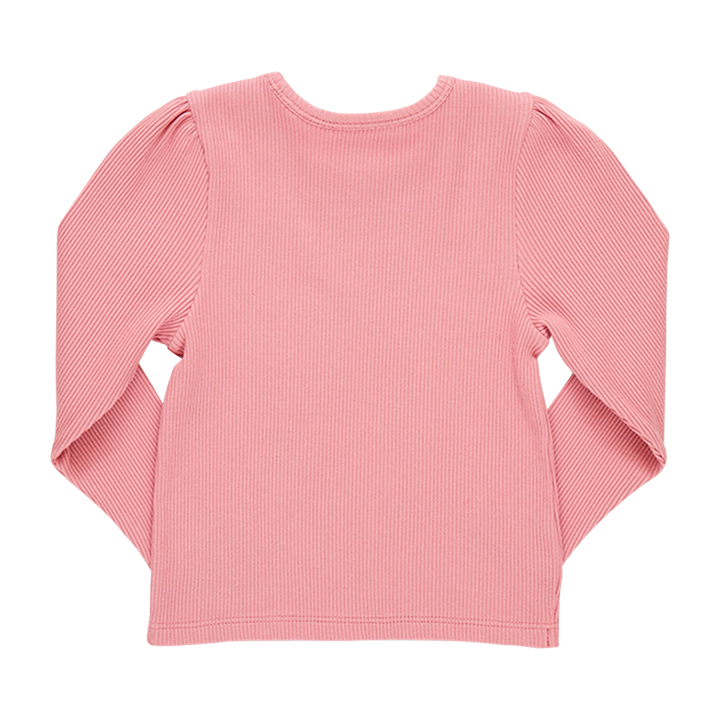 Girls Organic Camella Rib Top - Brandied Apricot