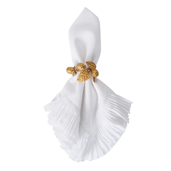 Forest Walk Leaf Napkin Ring Assorted Set/4 - Gold