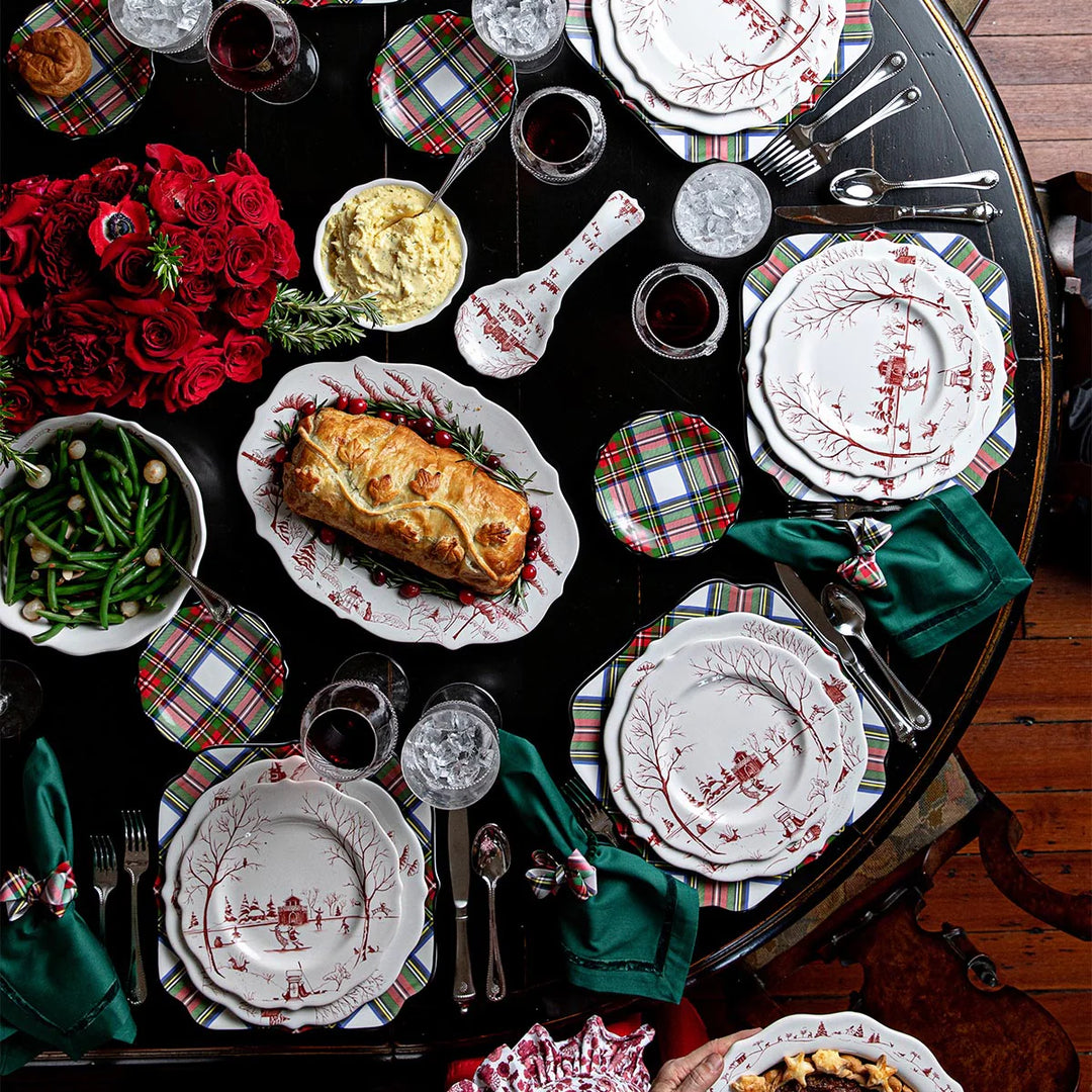 Country Estate Winter Frolic Dinner Plate - Ruby