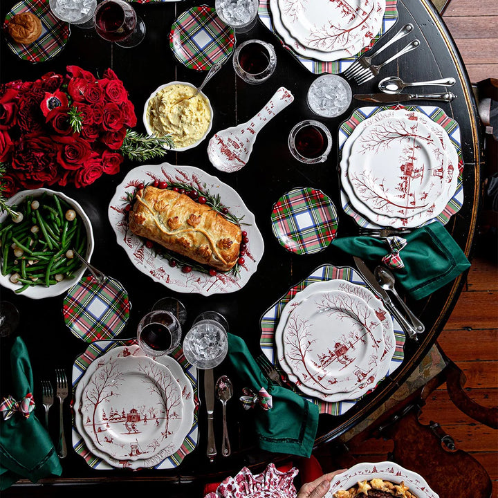 Country Estate Winter Frolic Dinner Plate - Ruby