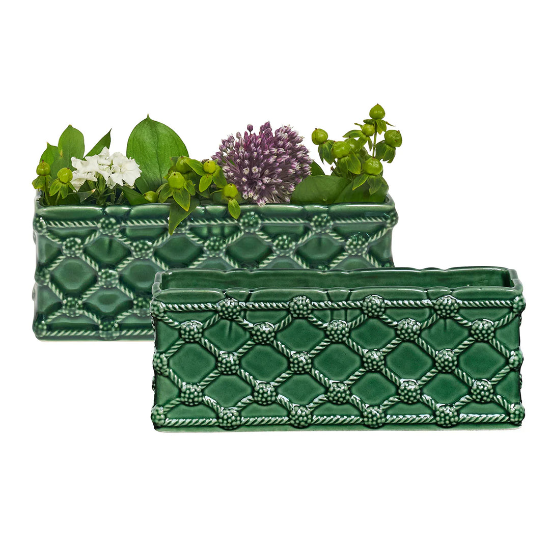 Berry & Thread Petite Parterre Garden 8" Planter Set/2 - Basil