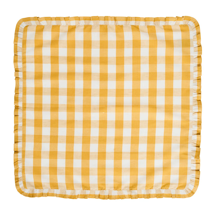 Gingham Ruffle Napkin Set/4 - Sunshine