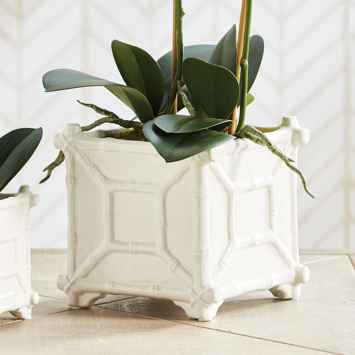Large Chinoiserie Bamboo Cachepot