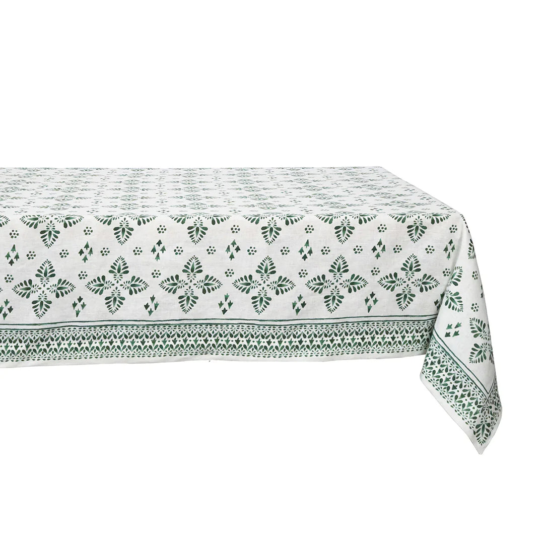Iberian Border 60" x 120" Tablecloth - Evergreen