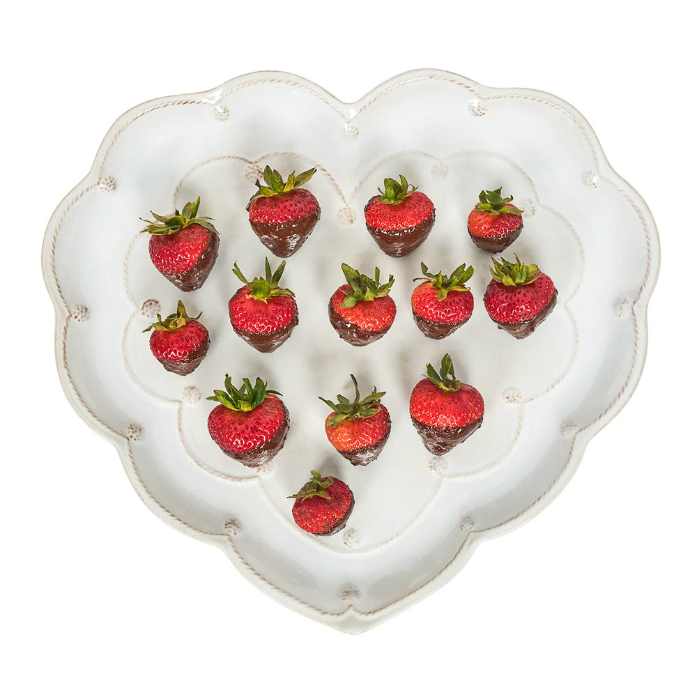 Berry & Thread 15" Heart Platter - Whitewash