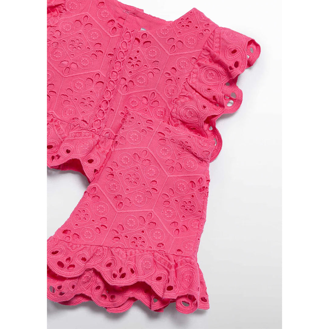Baby Girl Fuchsia Eyelet Short Set