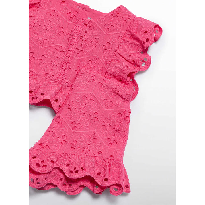 Baby Girl Fuchsia Eyelet Short Set