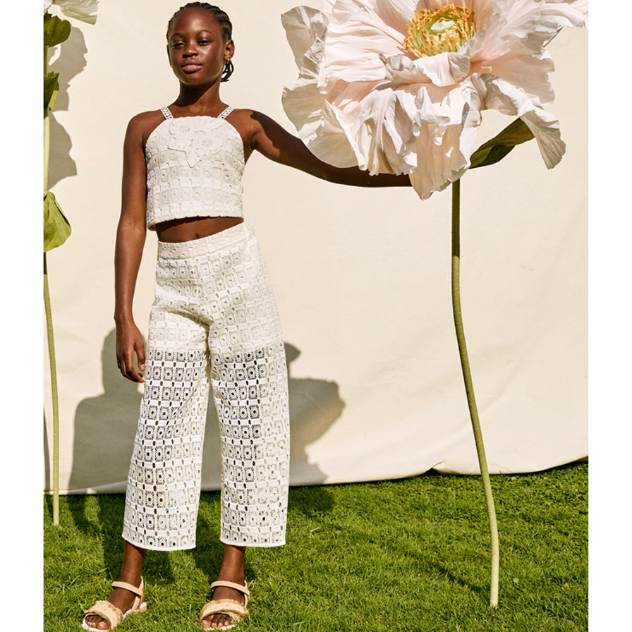 Natural Crochet Pant Set