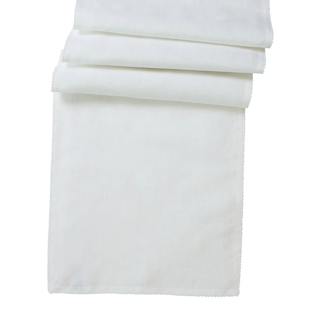 Berry Scallop 18" x 90" Table Runner - White
