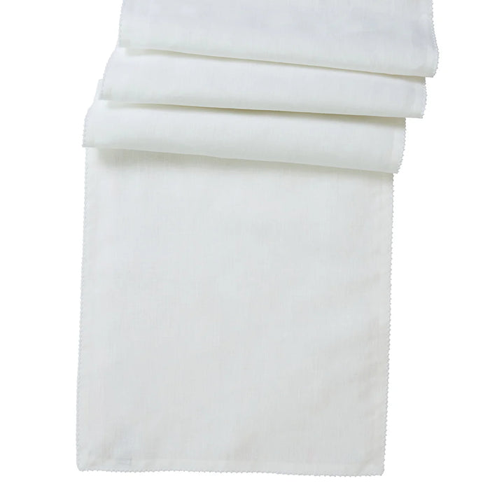 Berry Scallop 18" x 90" Table Runner - White