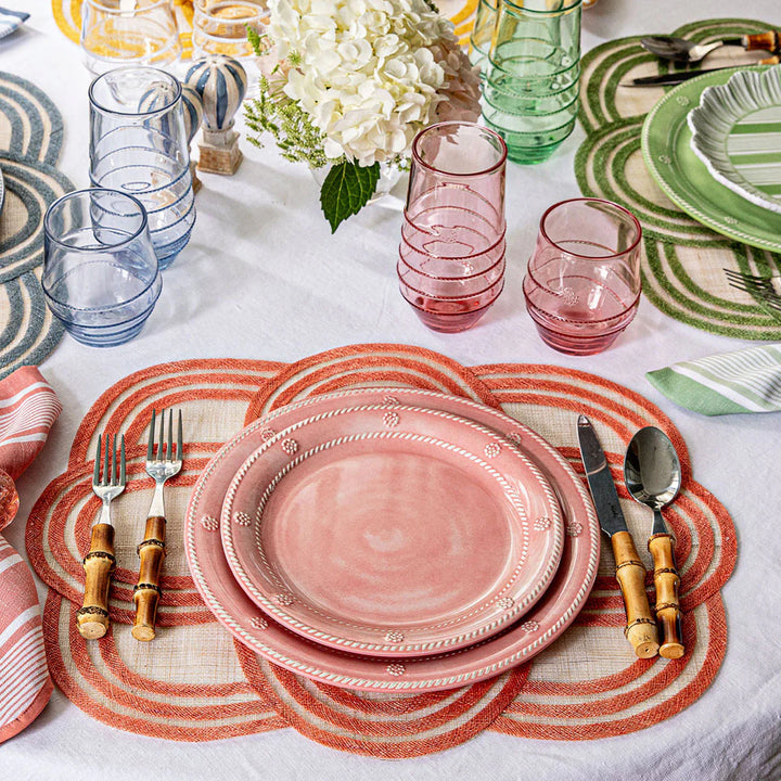 Berry &amp; Thread Melamine Dinner Plate Set/4 - Coral