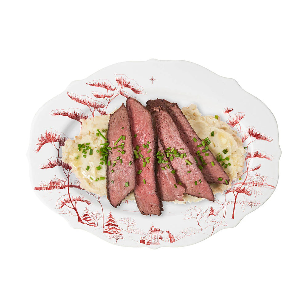 Country Estate Winter Frolic 15" Platter - Ruby