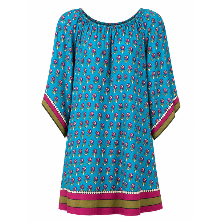 Mandy Mini Floral Turquoise Tunic