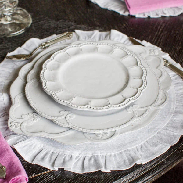Bella Bianca Beaded Bread Plate