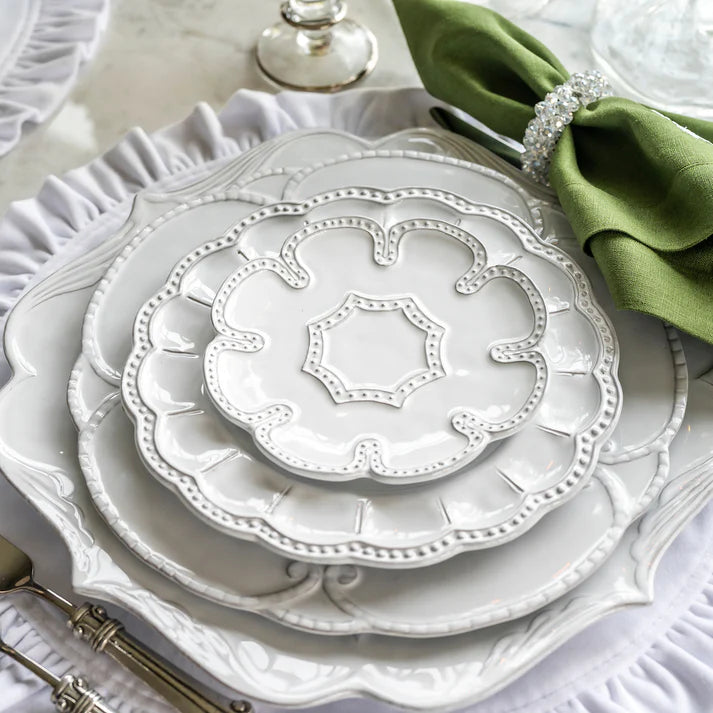 Bella Bianca Beaded Lace Canape Plate