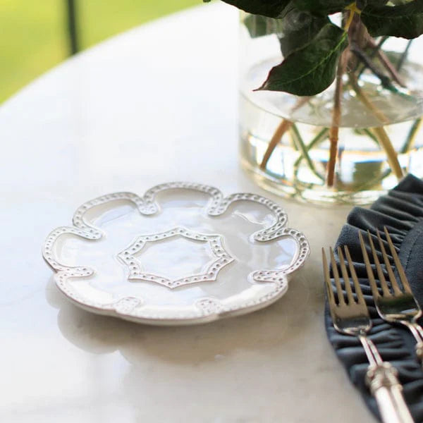 Bella Bianca Beaded Lace Canape Plate