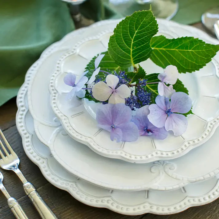 Bella Bianca Beaded Salad Plate