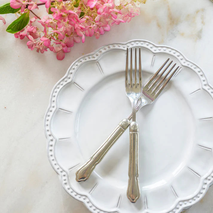 Bella Bianca Beaded Salad Plate