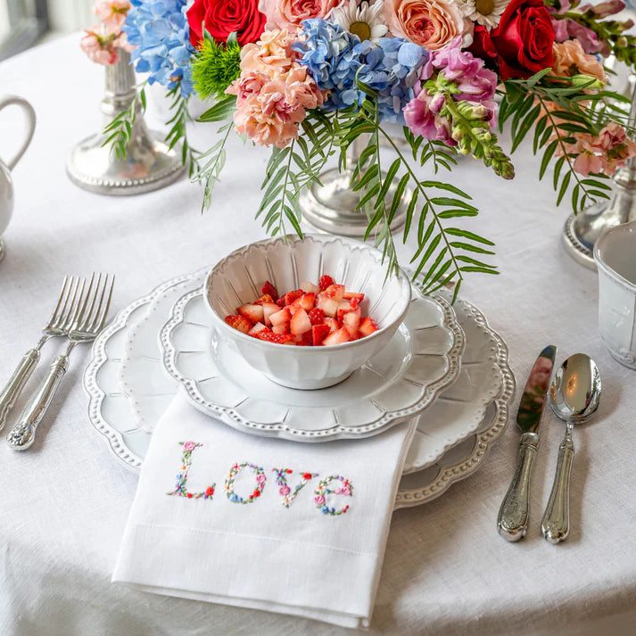 Bella Bianca Beaded Salad Plate