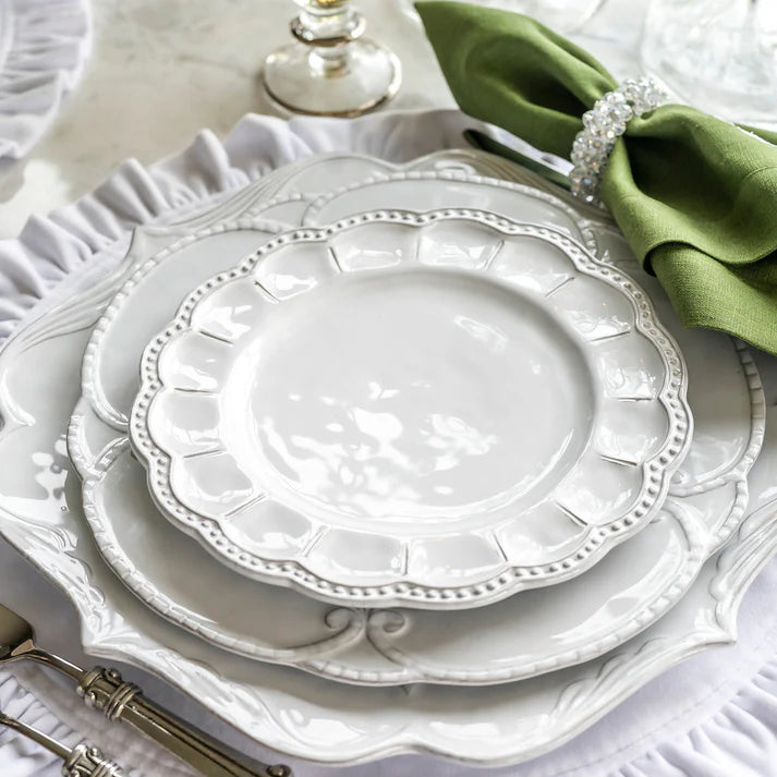 Bella Bianca Beaded Salad Plate