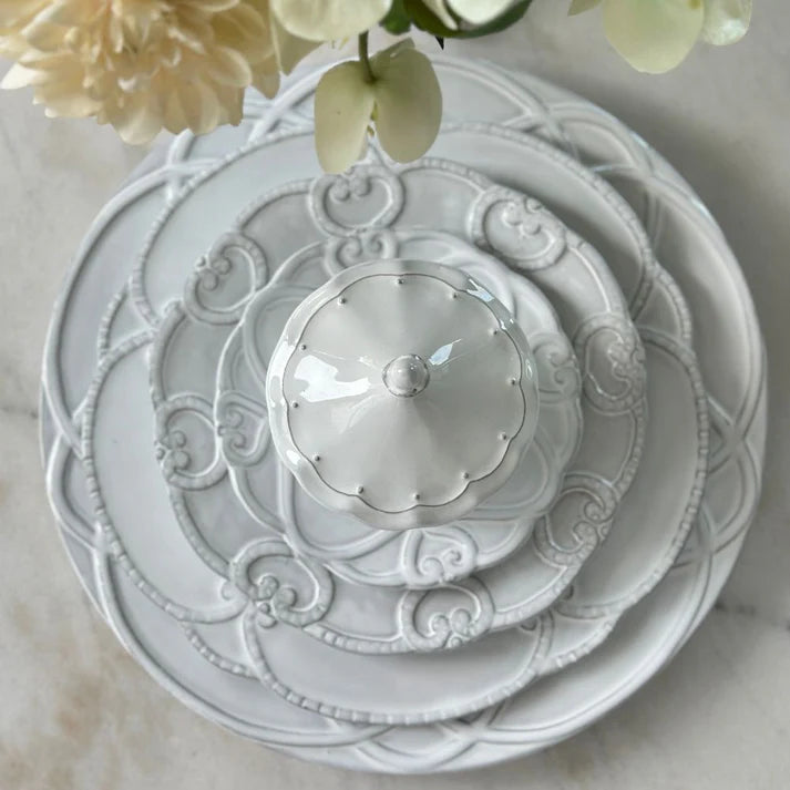 Bella Bianca Ribbon Bread Plate