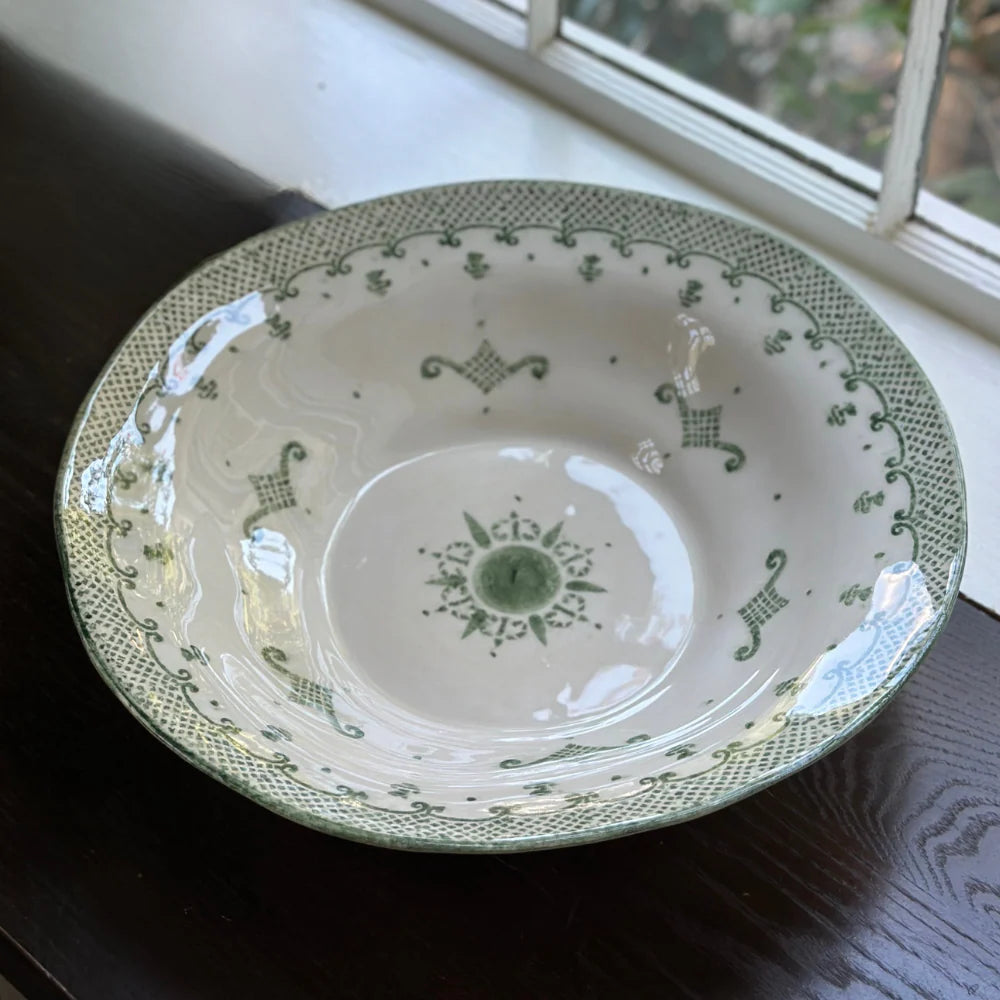 Burano Green Pasta Serving Bowl
